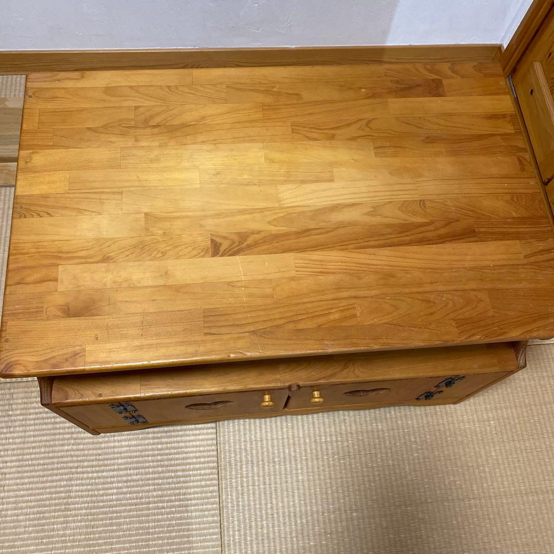 ハンドメイド　カントリー家具　テレビ台　ハートくり抜き