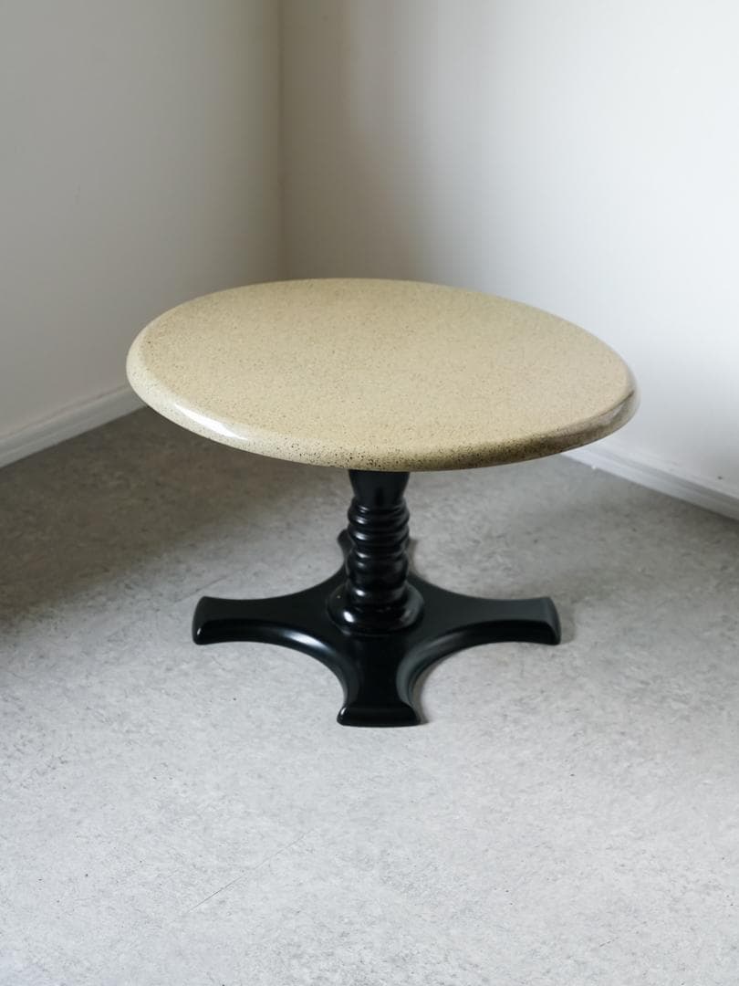 vintage ラウンド サイドテーブル テラゾー調　モダン 昭和レトロ