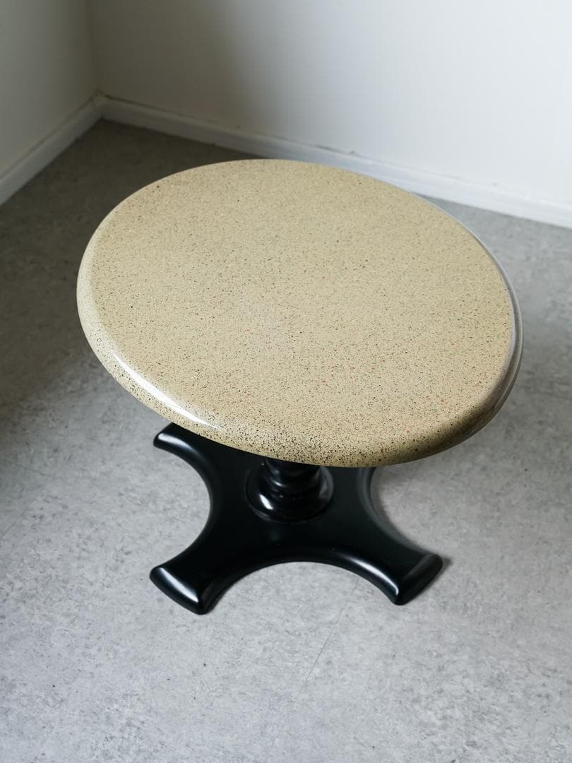 vintage ラウンド サイドテーブル テラゾー調　モダン 昭和レトロ