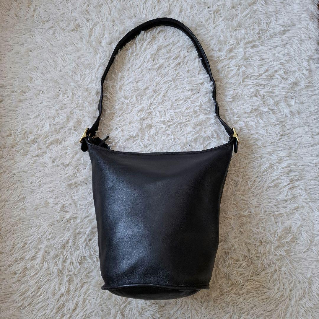 old coach ショルダーバッグ バケツ ブラック レザー 90s 9085
