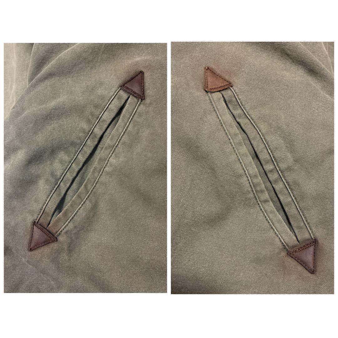 Paramountスタジオ衣装ダック地コート XLレザーカラー 90s00s古着