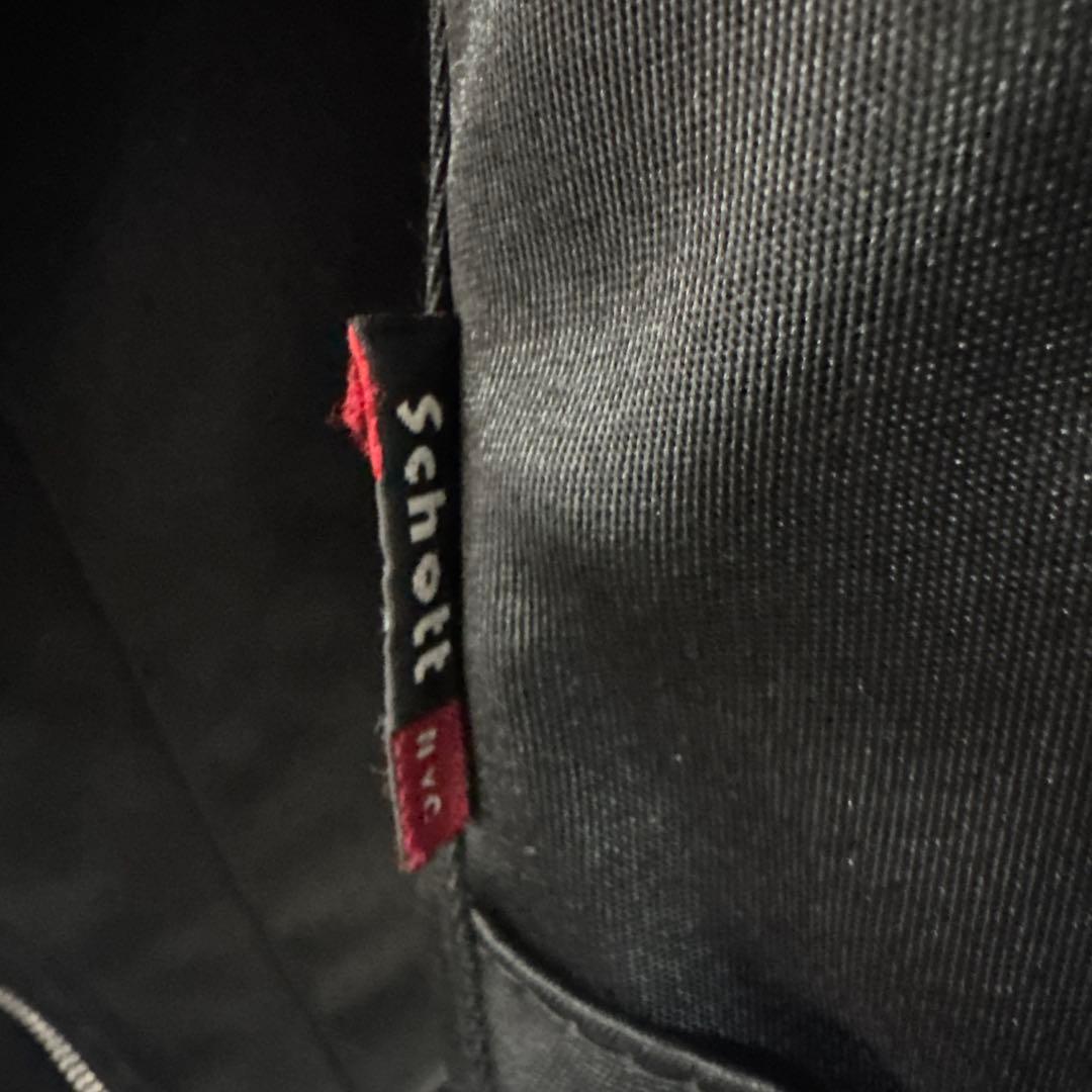 Schott シングルライダースジャケット サイズS ナイロンジャケット　黒