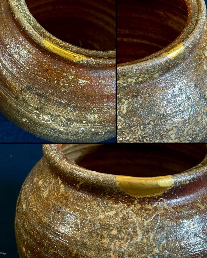 割引❣️『母』 古備前 水指 胡麻窯変 塗り蓋 金継ぎ 備前焼 茶道具 （B）