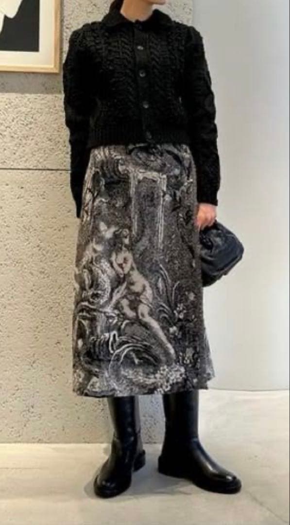 CABaN フランネルジャカードラップスカート