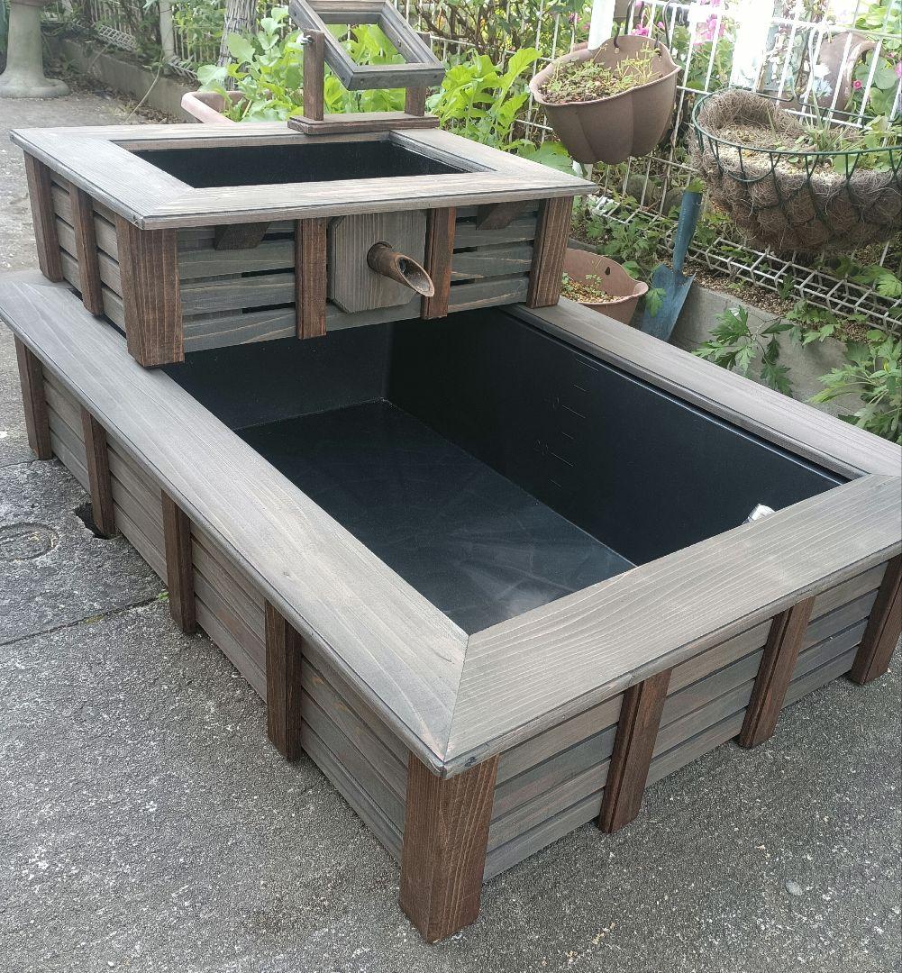 2段トロ舟60 濾過槽付　ビオトープ　太陽光モーター