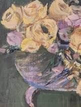 【真作】絵画　中島裕子　油彩4号　バラのメロディー　美術家名作　X62