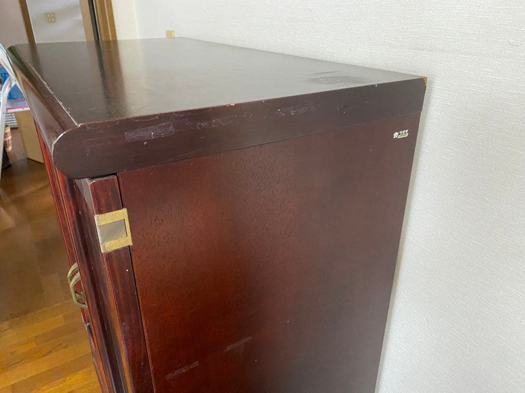 karimoku オールド カリモク キャビネット 木製 ボード ガラス扉付