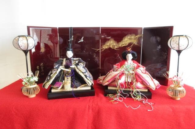 特別価格　吉徳大光　沈金蒔絵の高級台屏風　ひな人形