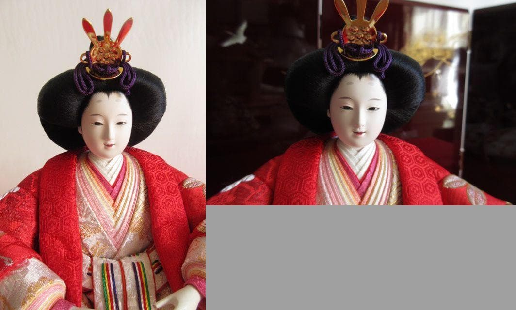 特別価格　吉徳大光　沈金蒔絵の高級台屏風　ひな人形