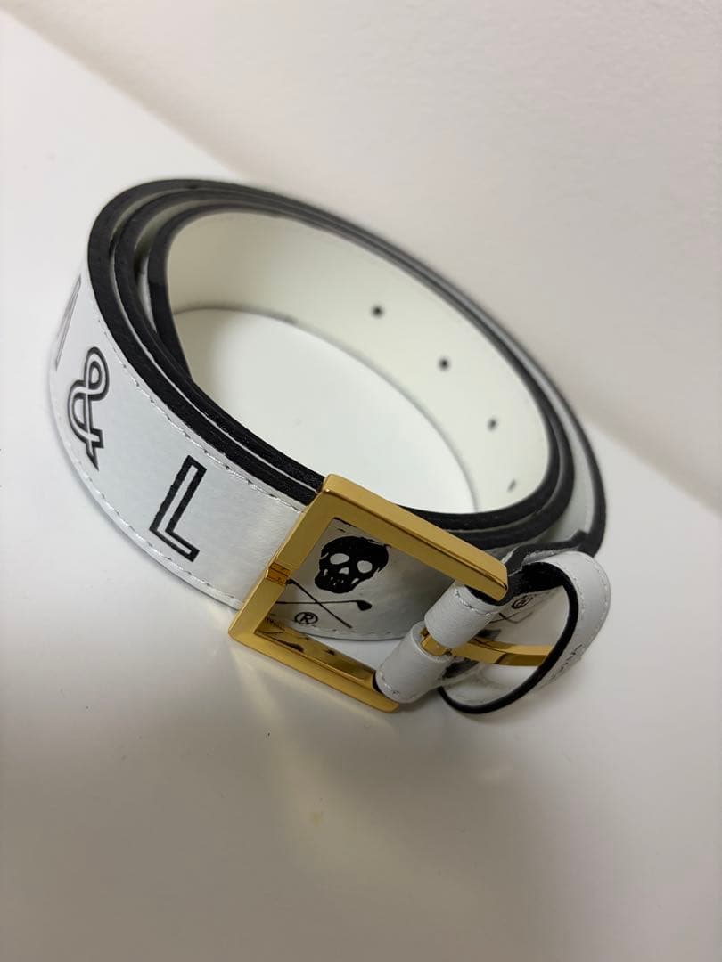 MARK&LONA ホワイト スカルプリント ベルト