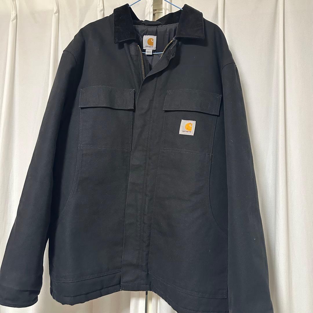 【襟コーデュロイ】カーハート☆ワンポイントロゴダック地ジャケット