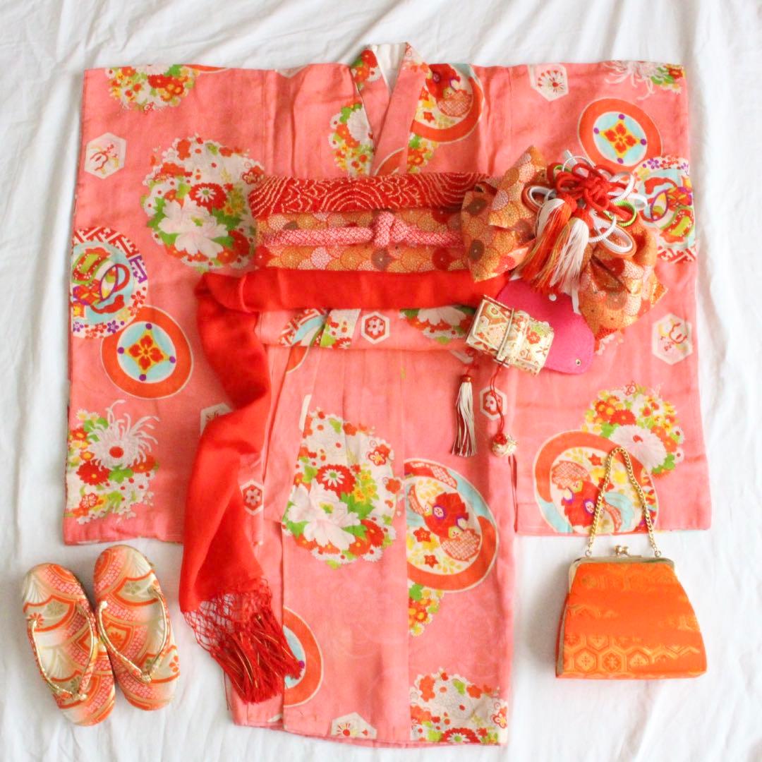 【◎ Hinata ◎】七五三 3歳 着物 つくり帯 セット