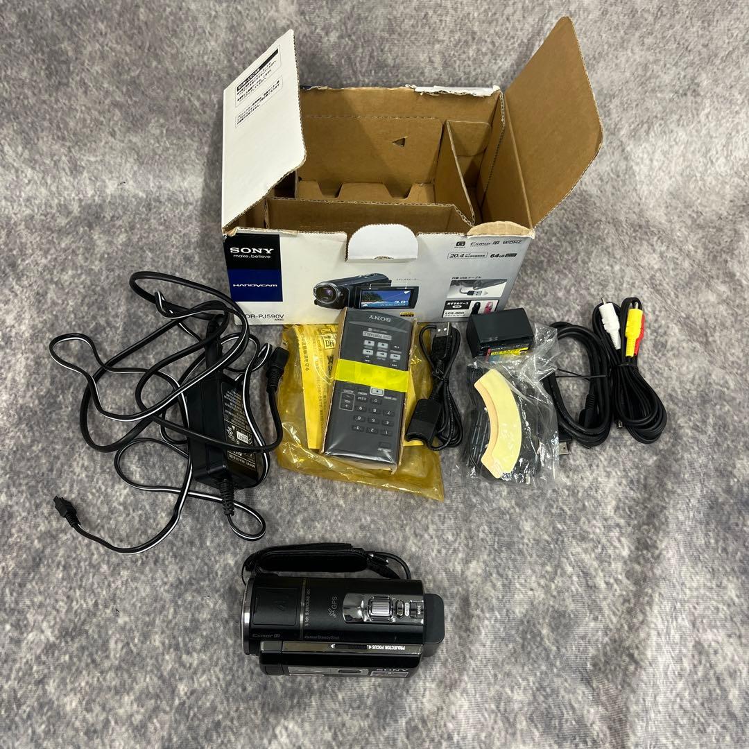 【動作確認OK】SONY　Handycam　HDR-PJ590V バッテリー２つ