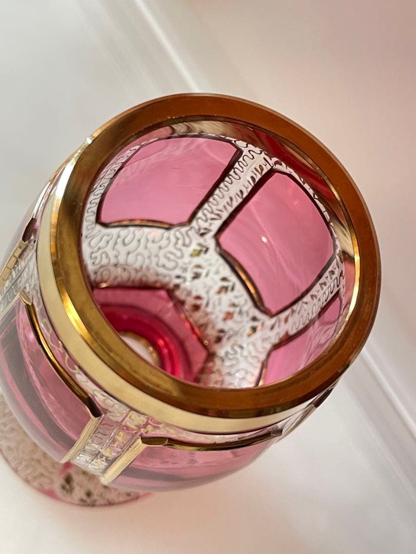 ボヘミアガラス エーゲルマン ロゼ アンティーク