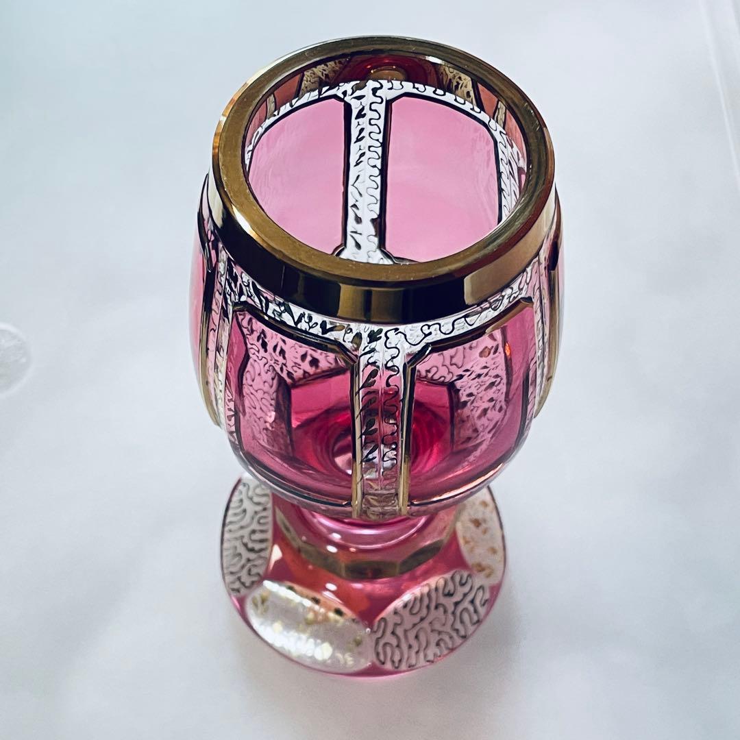 ボヘミアガラス エーゲルマン ロゼ アンティーク