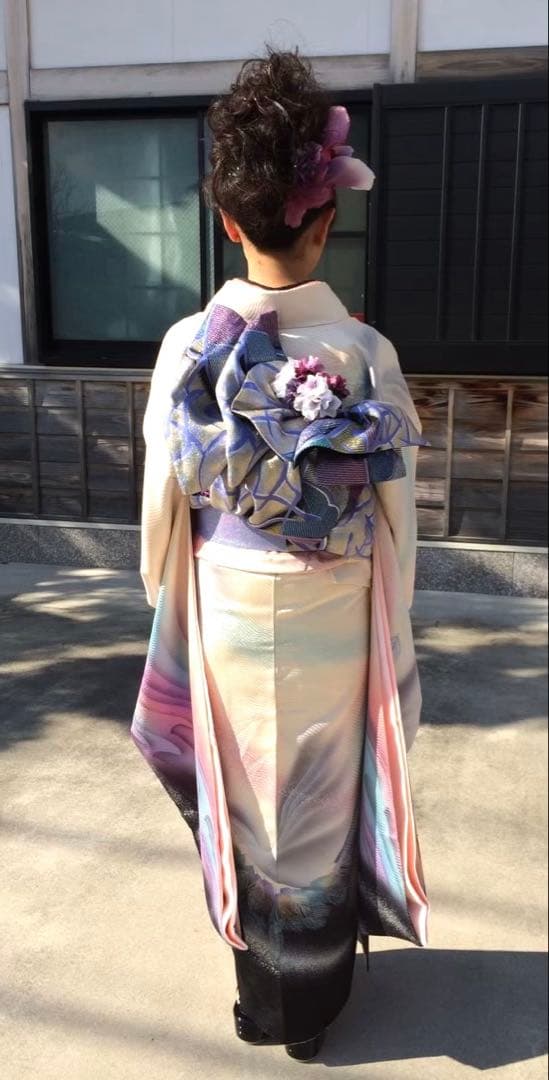 【成人式 振袖 フルセット】正絹 孔雀 秋山庄太郎デザイン