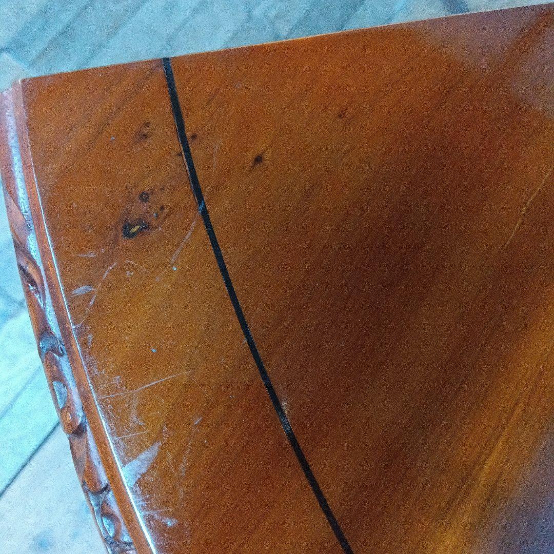 イギリス アンティーク 家具 コーナーサイドテーブル 猫脚 木製 6911d