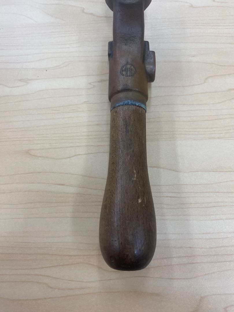 ◎⭐︎ 国鉄　ブレーキハンドル　木製グリップ　鉄道放出品　昭和レトロ　レバー　鉄道