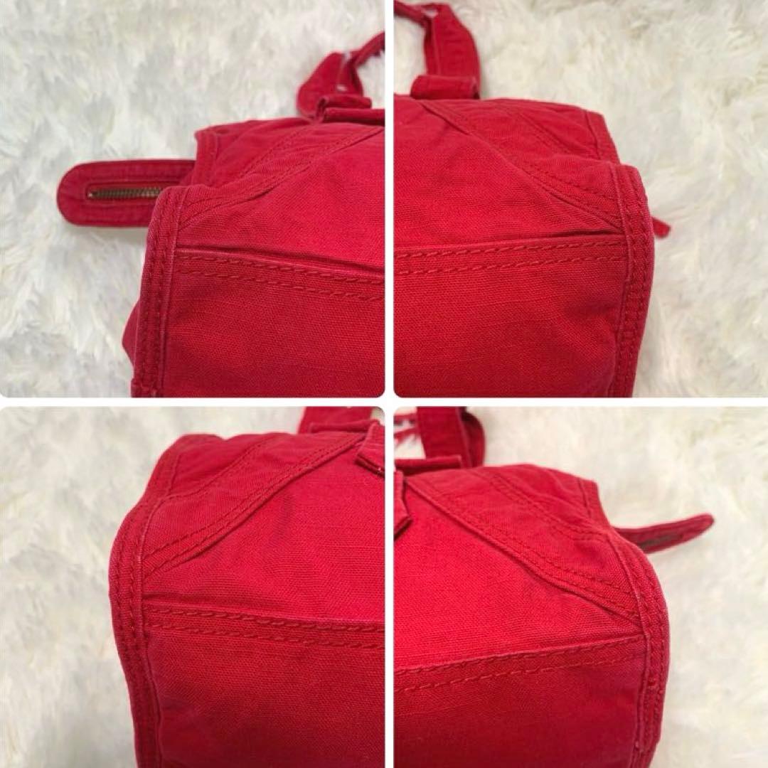 希少◆DIESEL メタルロゴ ハンドバッグ 赤 y2k アーカイブ 00s