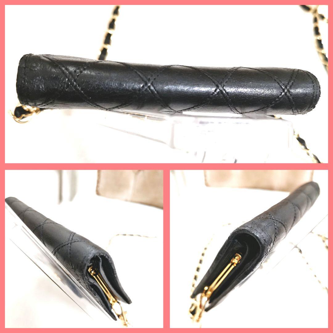 おもち!シャネル黒CHANEL ビコローレがま口財布 新品ショルダー付!