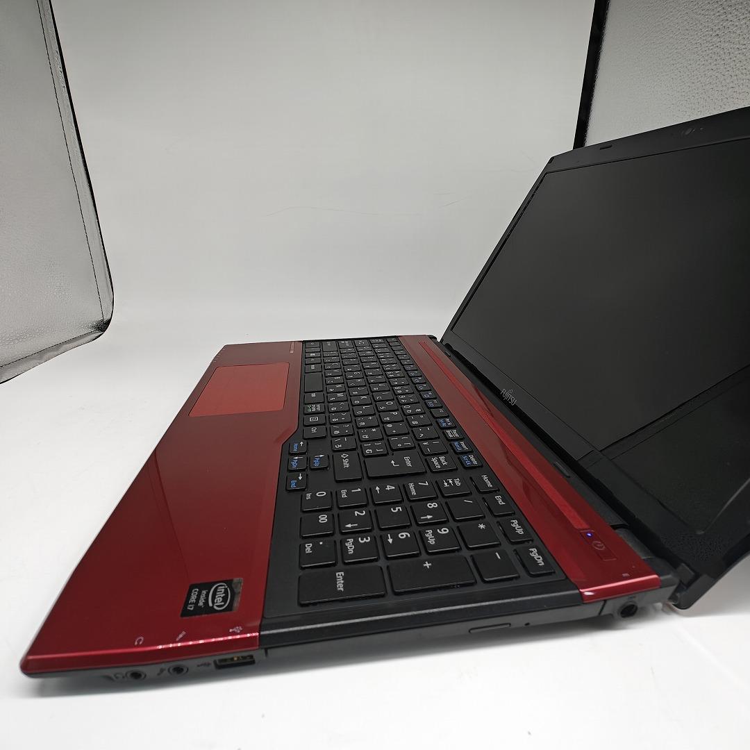 【富士通】AH53 爆速i7 SSD256GB 8GB レッド ノートPC