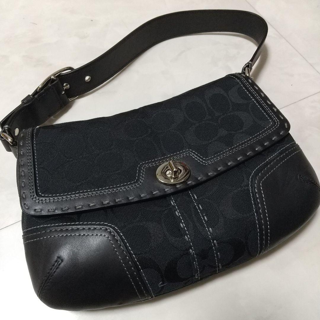 美品　コーチ　ワンショルダー　ソーホー　ハンドバッグ　シグネチャー　レザー