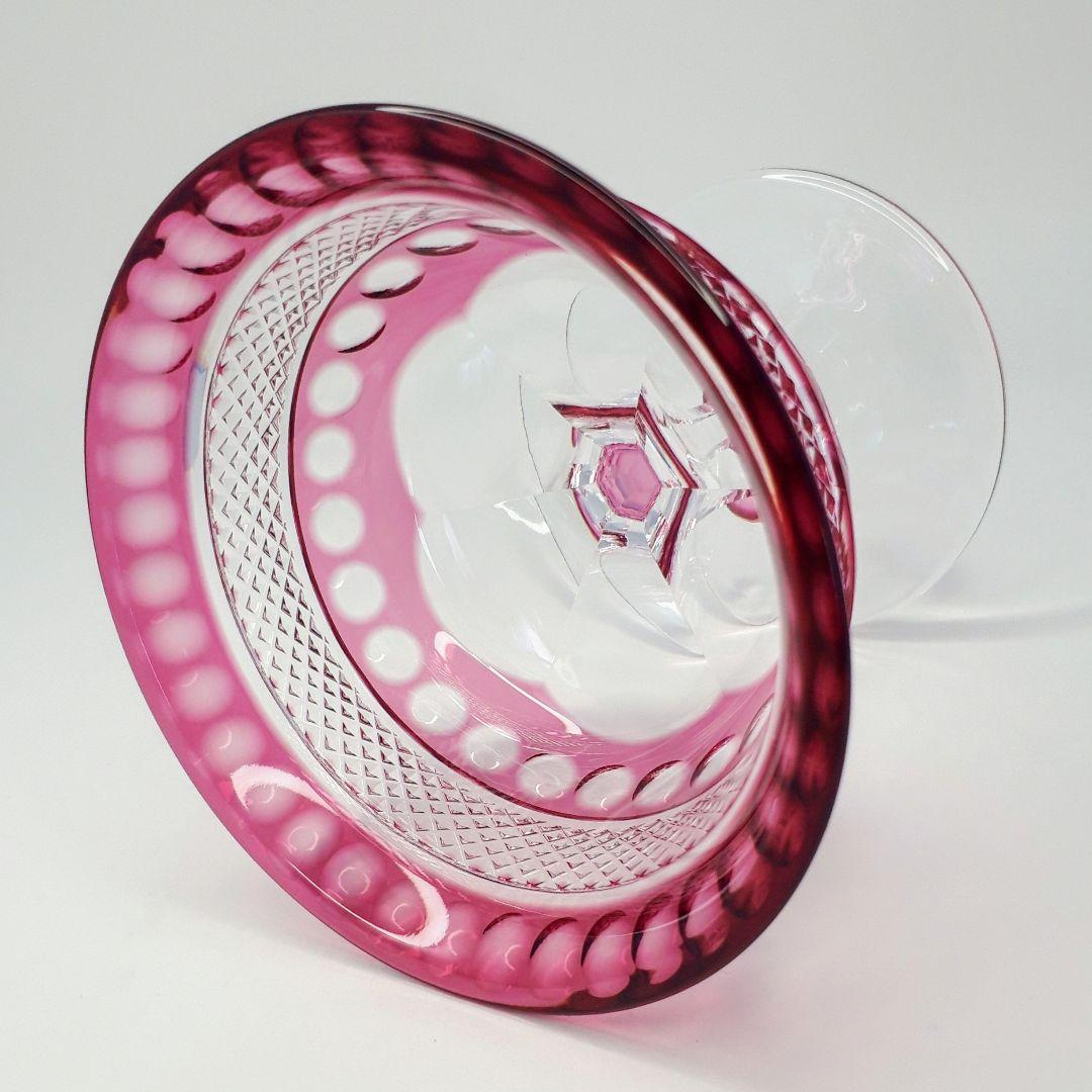 黒木国昭作　綾切子　馬上杯 　　　　　　現代ガラス芸術の巨匠 作品