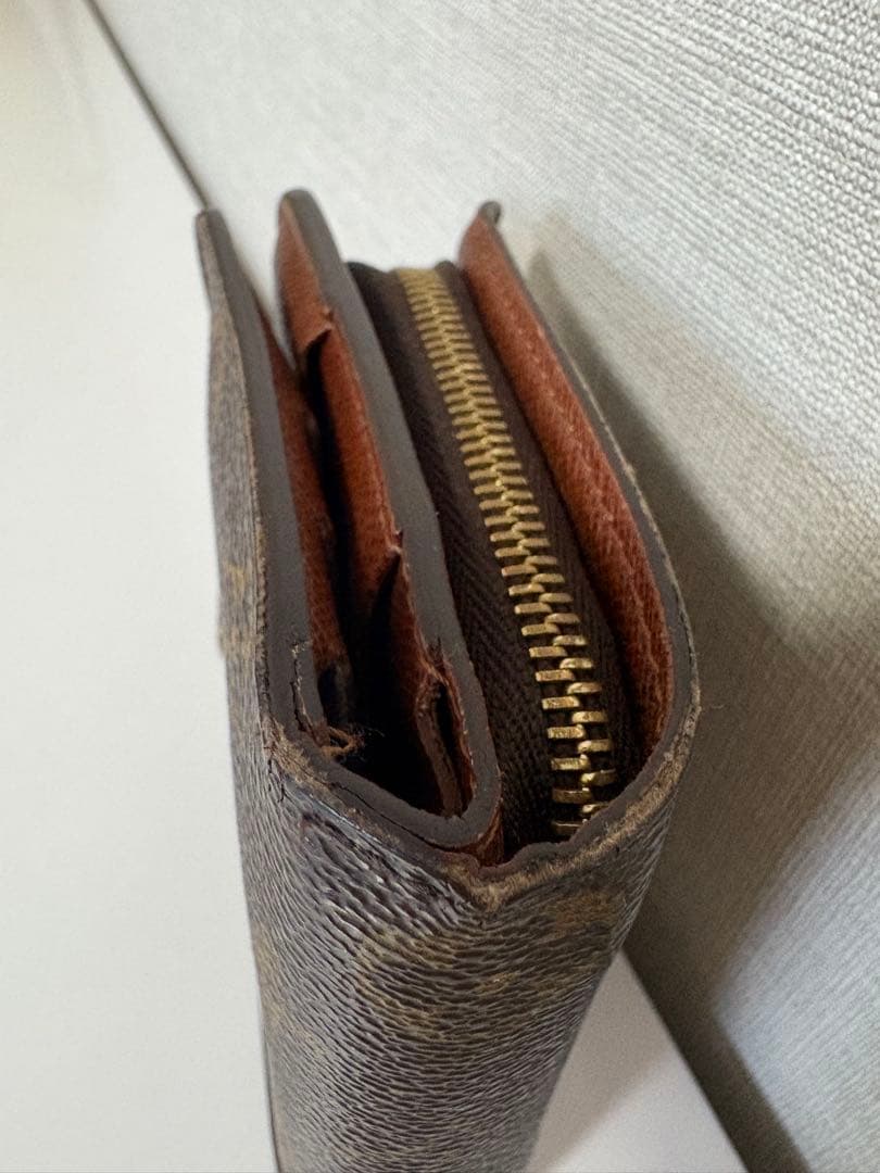 正規品 ルイヴィトン モノグラム 二つ折り財布 使用感あり 箱付