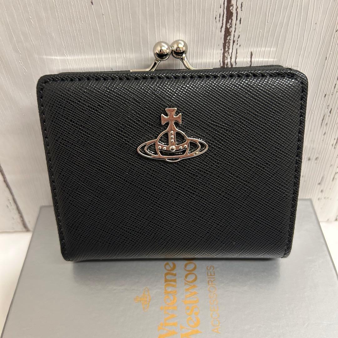 【ショッパー付き】Vivienne Westwood　二つ折り財布　ブラック