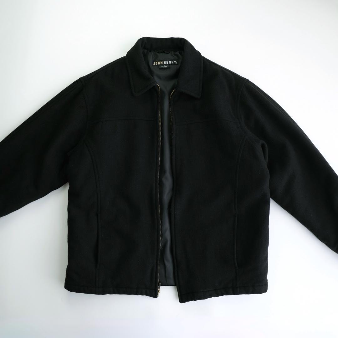 JOHN HENRY 中綿入りウールジャケット 黒 ブラック M