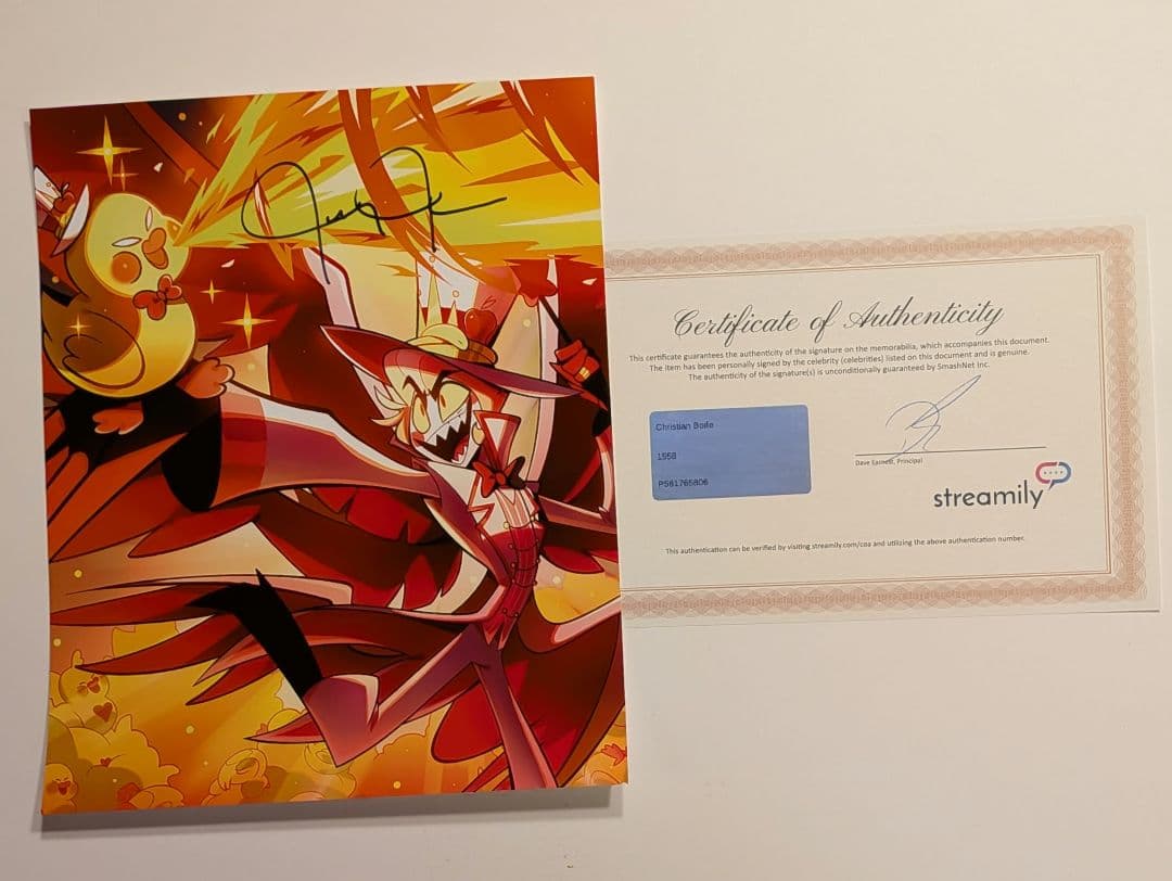 ハズビンホテル　ルシファー　直筆サイン入り　ポスター 証明書付き