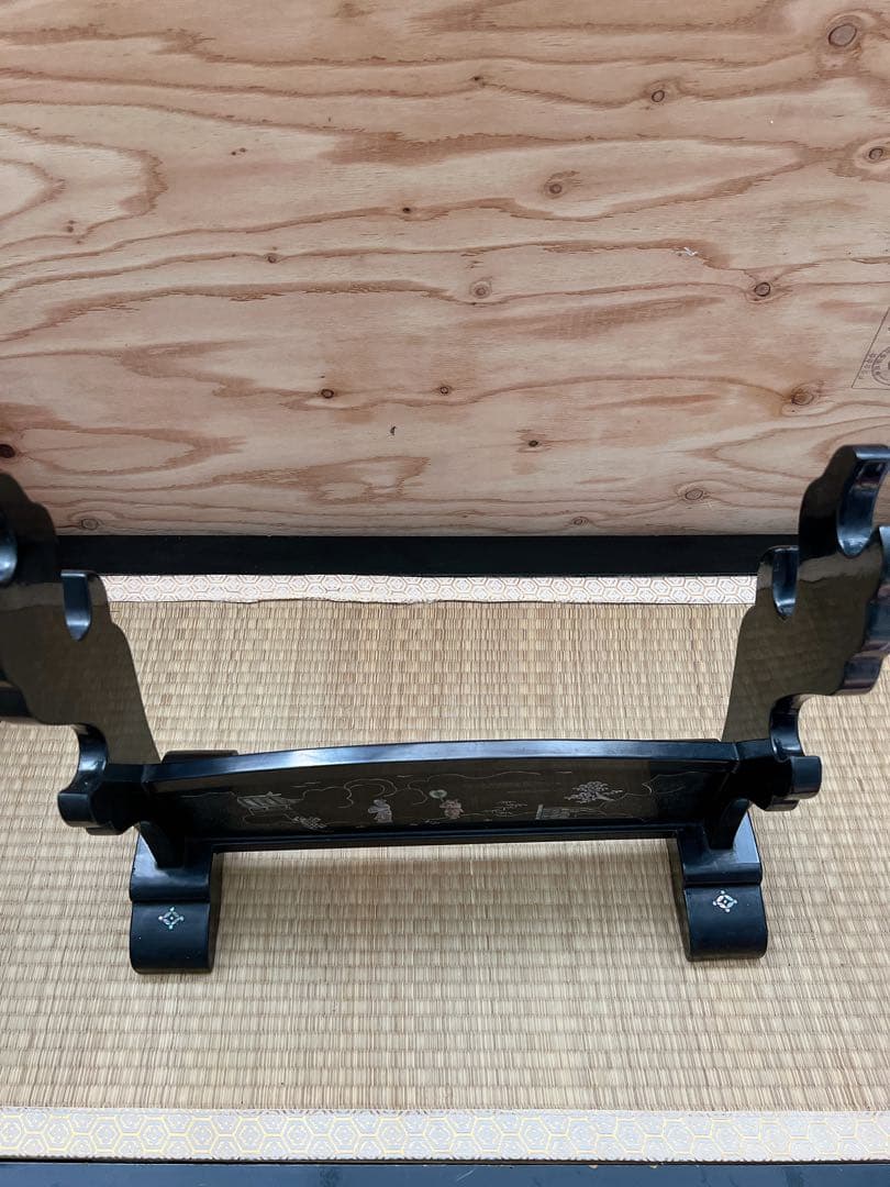 KATSUHIKO螺鈿装飾】刀掛け 三本掛け 刀台 刀置き 刀台座