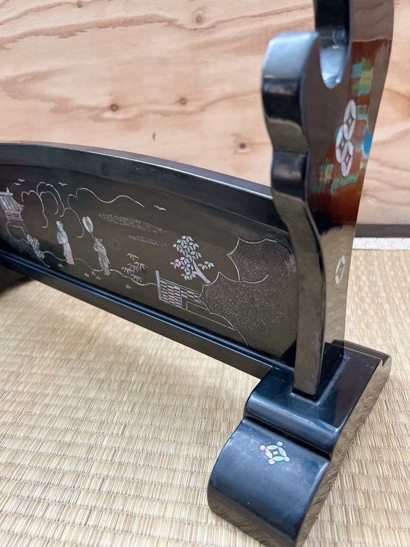 KATSUHIKO螺鈿装飾】刀掛け 三本掛け 刀台 刀置き 刀台座