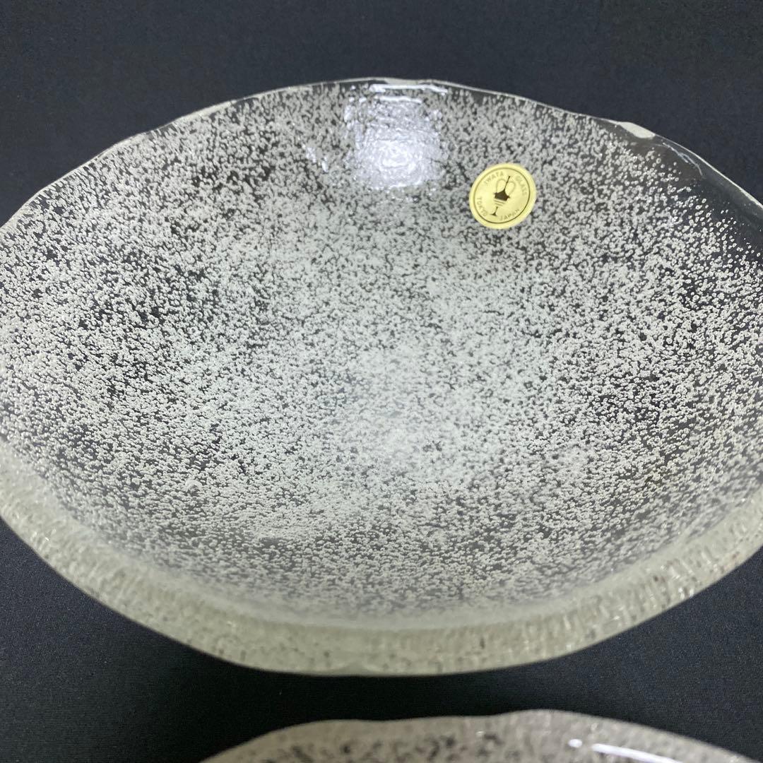 岩田ガラス　気泡　ガラス　浅鉢　深皿　6枚　未使用　美品