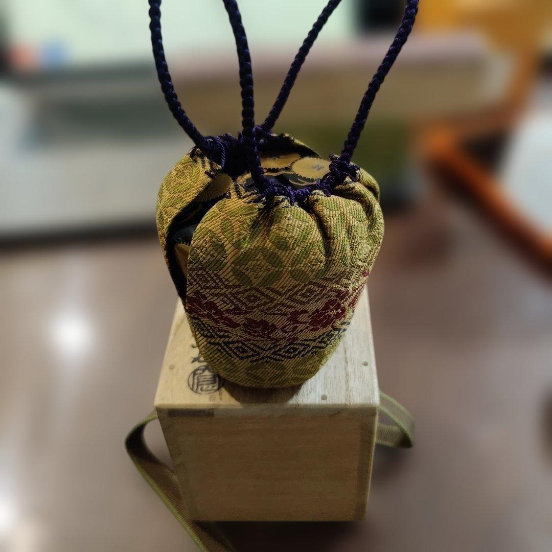 中棗 唐松蒔絵 村田道寛 黒漆塗りの棗 専用袋 専用箱付き