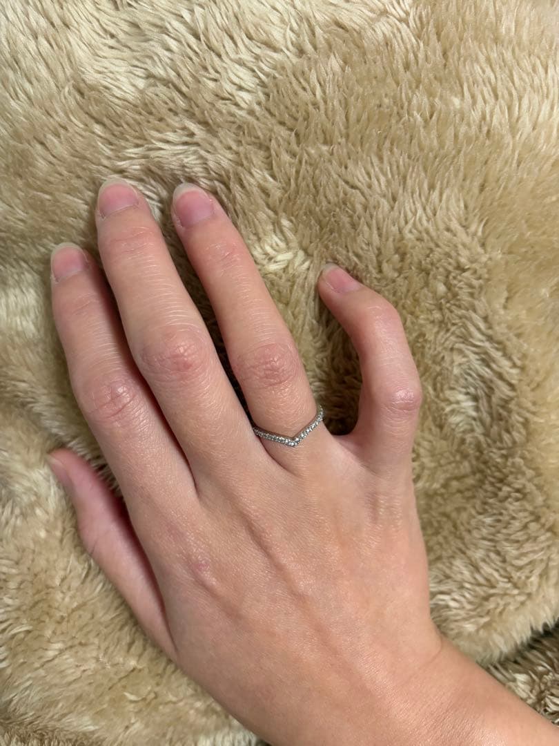 専用Pt900 ハーフエタニティ　Vリング ダイヤモンド0.20ct 2.0g