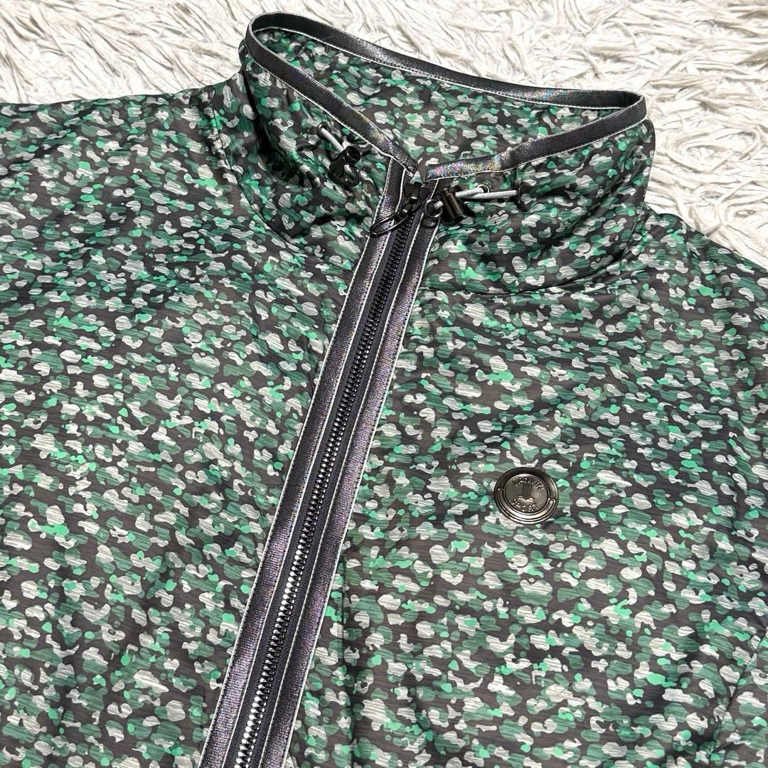 未使用級 ランバンスポール 総柄 フルジップ ダウンジャケット 薄手 ゴルフ