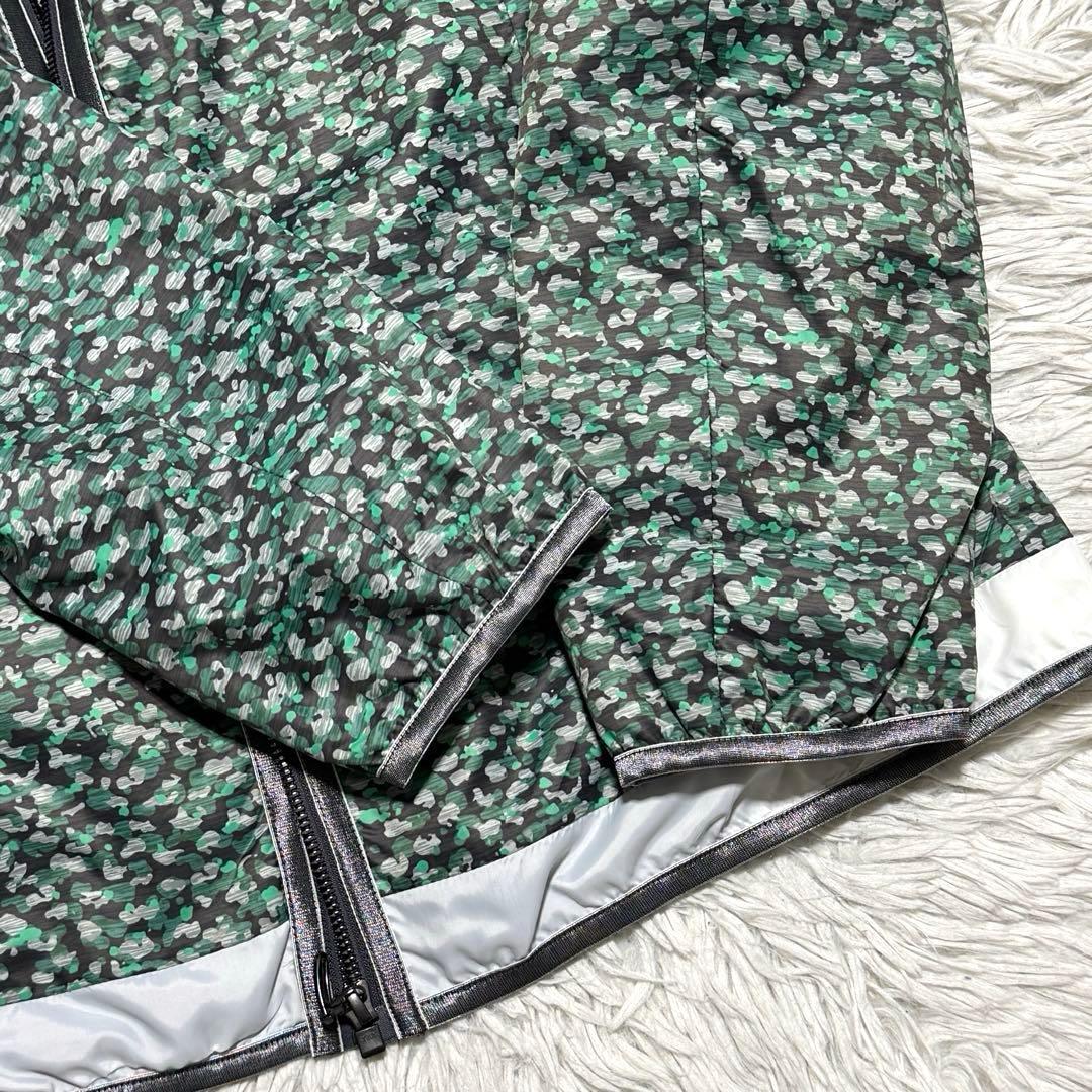 未使用級 ランバンスポール 総柄 フルジップ ダウンジャケット 薄手 ゴルフ