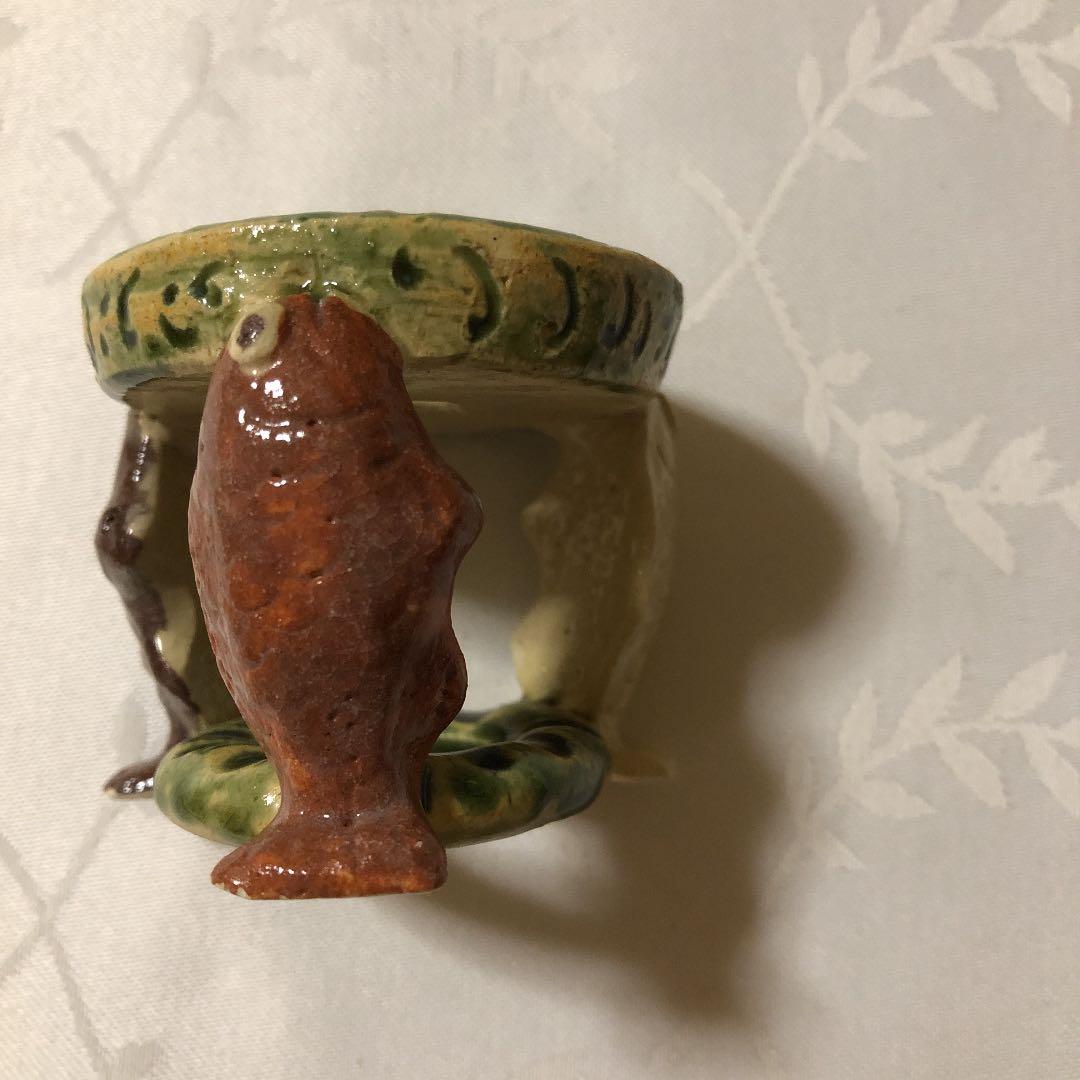 茶道具　織部蓋置　加藤芳右衛門作　八坂窯