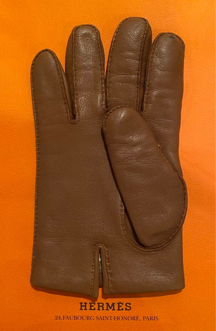 HERMES ラムレザー　メンズ手袋