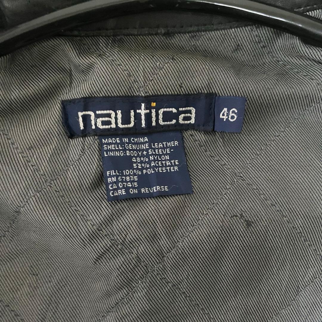 Nautica 名作 レザージャケット 90s　46　大きいサイズ　ノーティカ