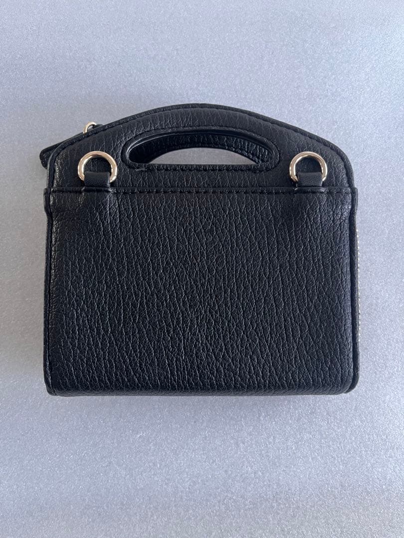 MARY QUANT マリークワント ハンドル付 二つ折り財布 ブラック