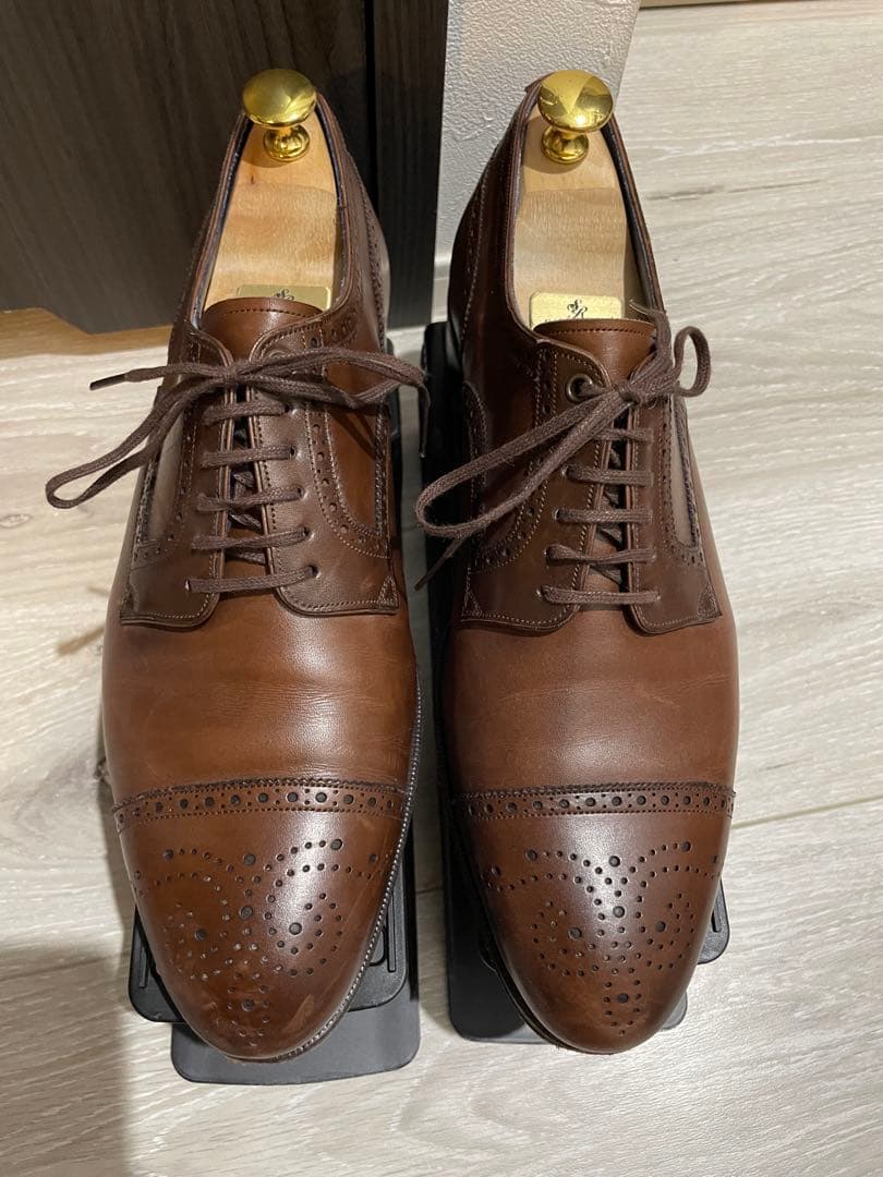 【サイズUK6】カルミナ　セミグローブ　ブラウン　ドレスシューズ　carmina