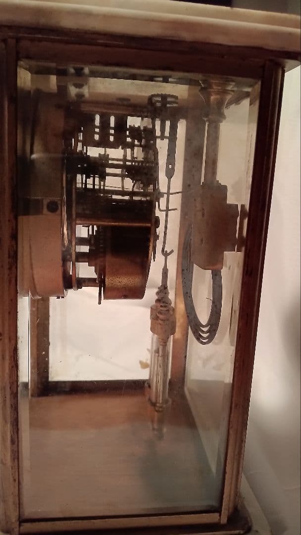 アンティーク ネジ巻式　振り子 置き時計