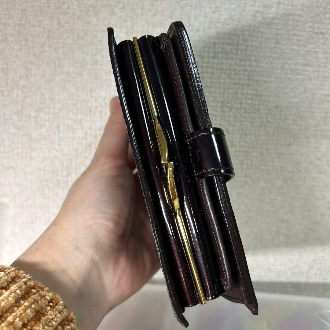 美品ヴィトン ヴェルニ ポルト フォイユ ヴィエノワ アマラント ガマ口