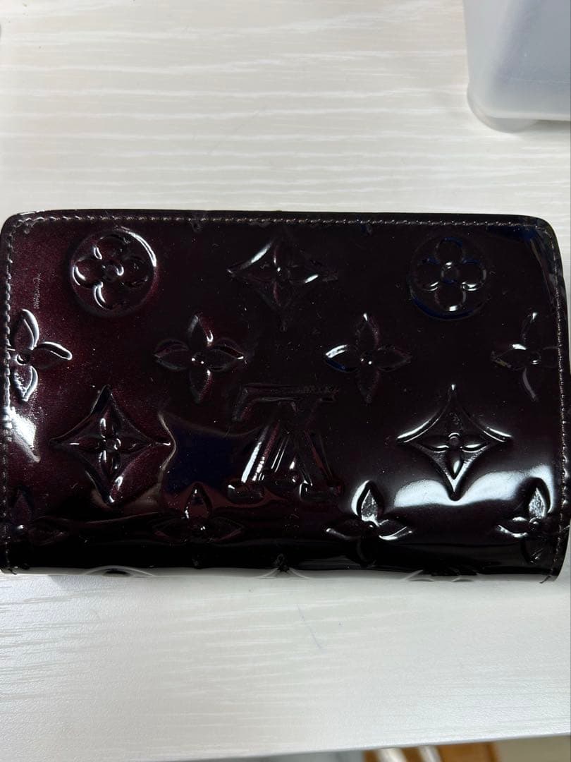 美品ヴィトン ヴェルニ ポルト フォイユ ヴィエノワ アマラント ガマ口