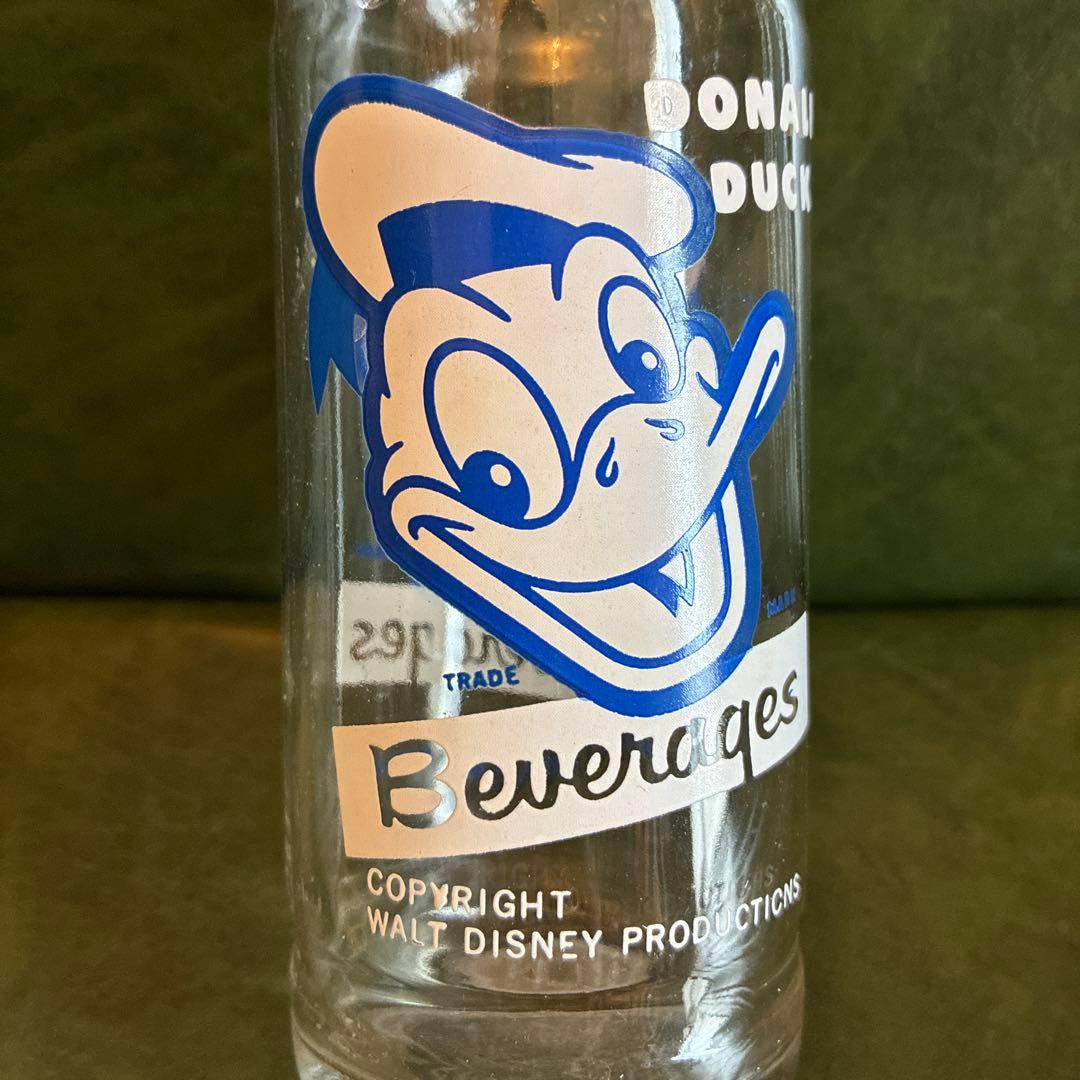 希少 50〜60's ドナルドダック ビバレッジ ガラスソーダボトル ディズニー