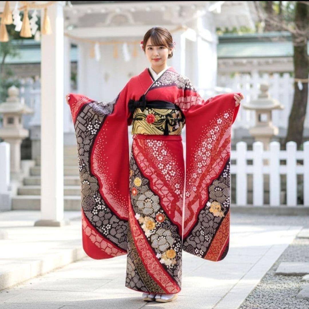 振袖フルセット(7点)・成人式・手絞り・京都きもの友禅・本絞り・豪華刺繍・逸品