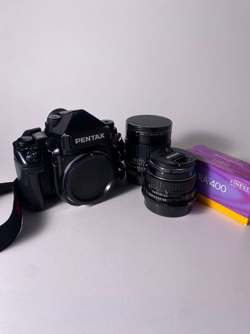 PENTAX 67Ⅱ+レンズ2本+Portra400 10本+ネックストラップ