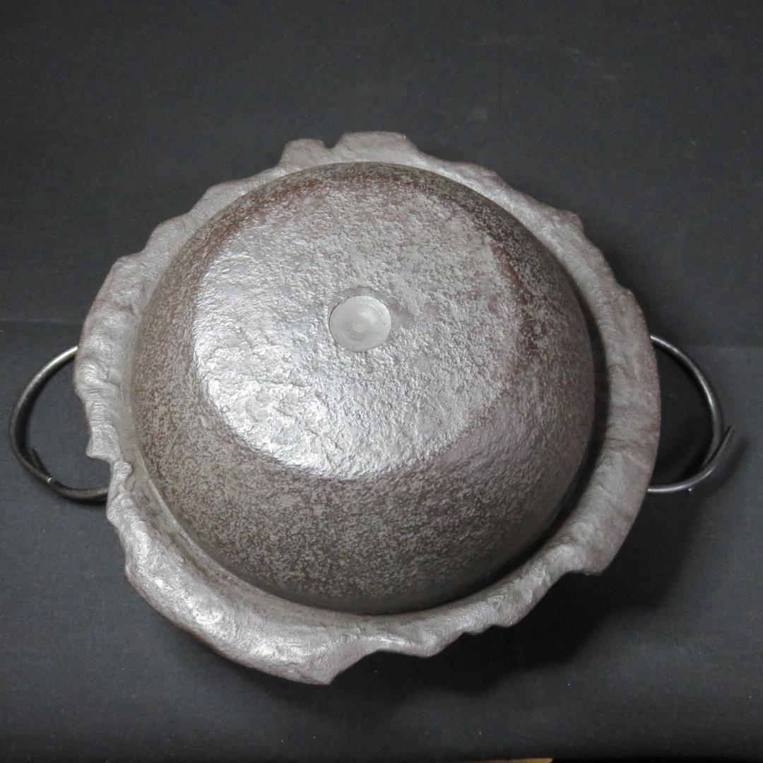 茶釜 茶道具 釜 透木釜 桐文様 銅蓋 無名